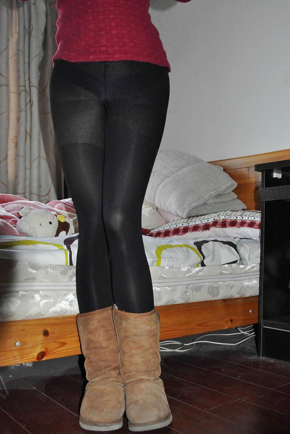 14P Stirrup nylon footjob