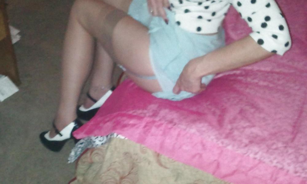 25P Baby blue nylon panties and ff stockings 