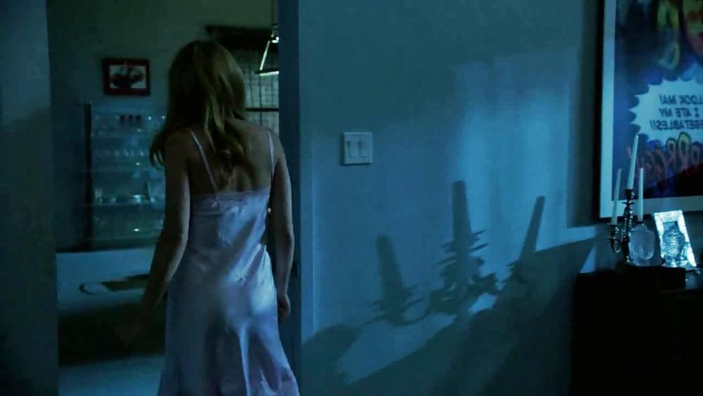 4P Heather Graham - Cream Satin Nightie & Green Satin Dress