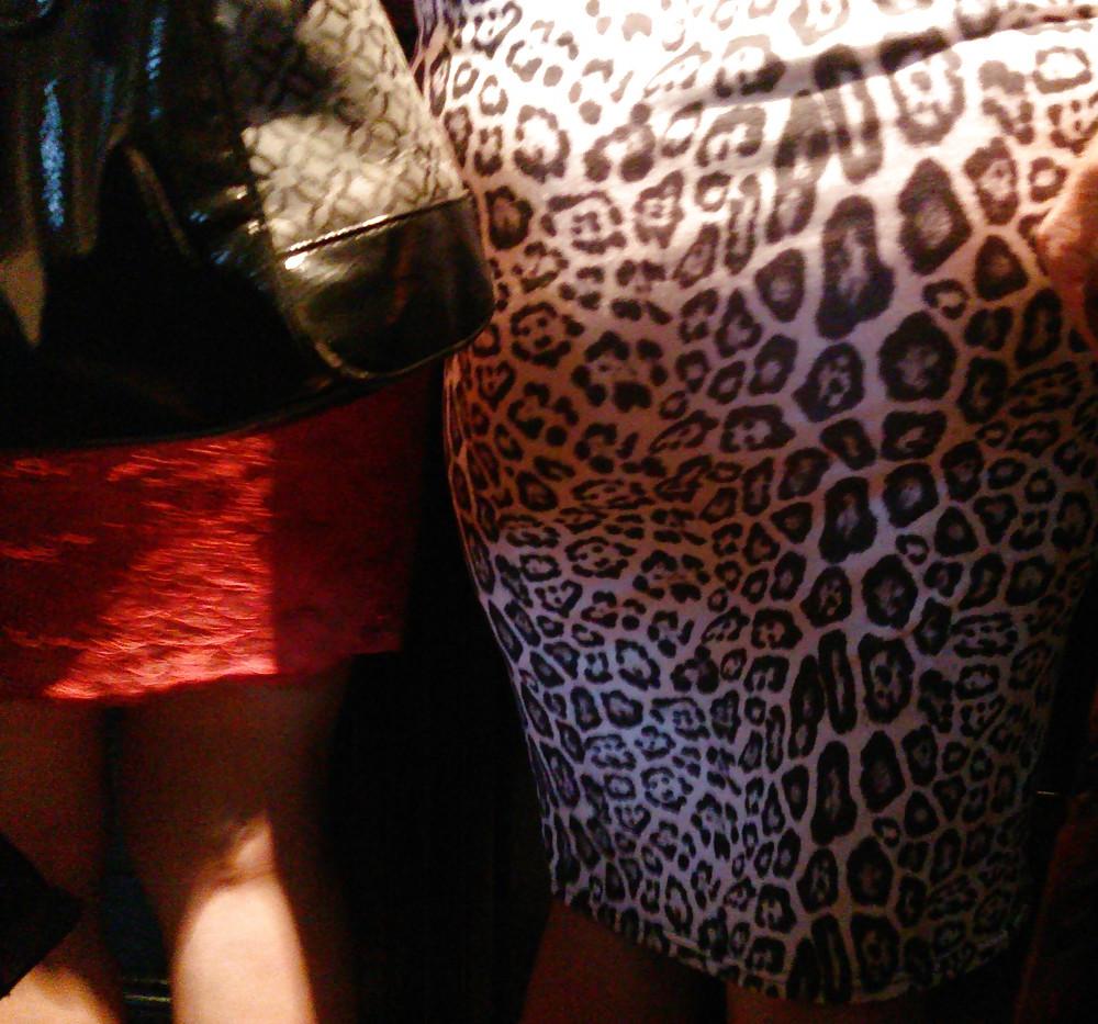 8P Street candid - Black and white leopard dress