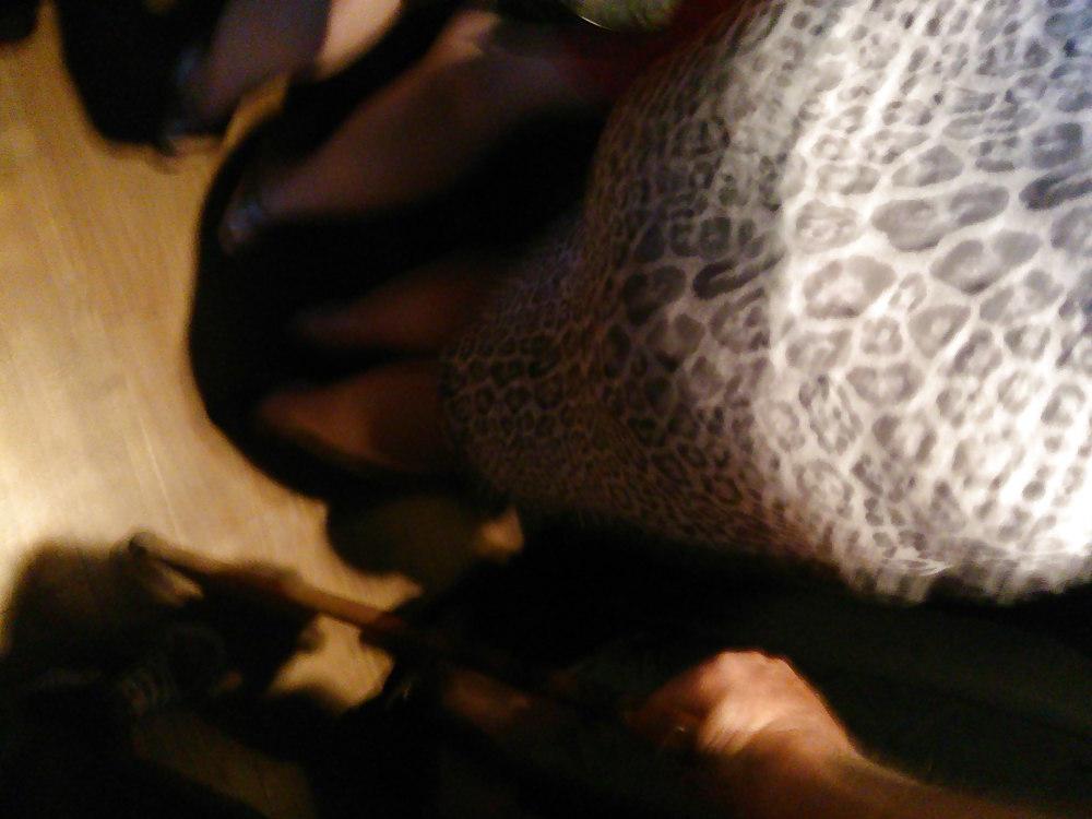 8P Street candid - Black and white leopard dress