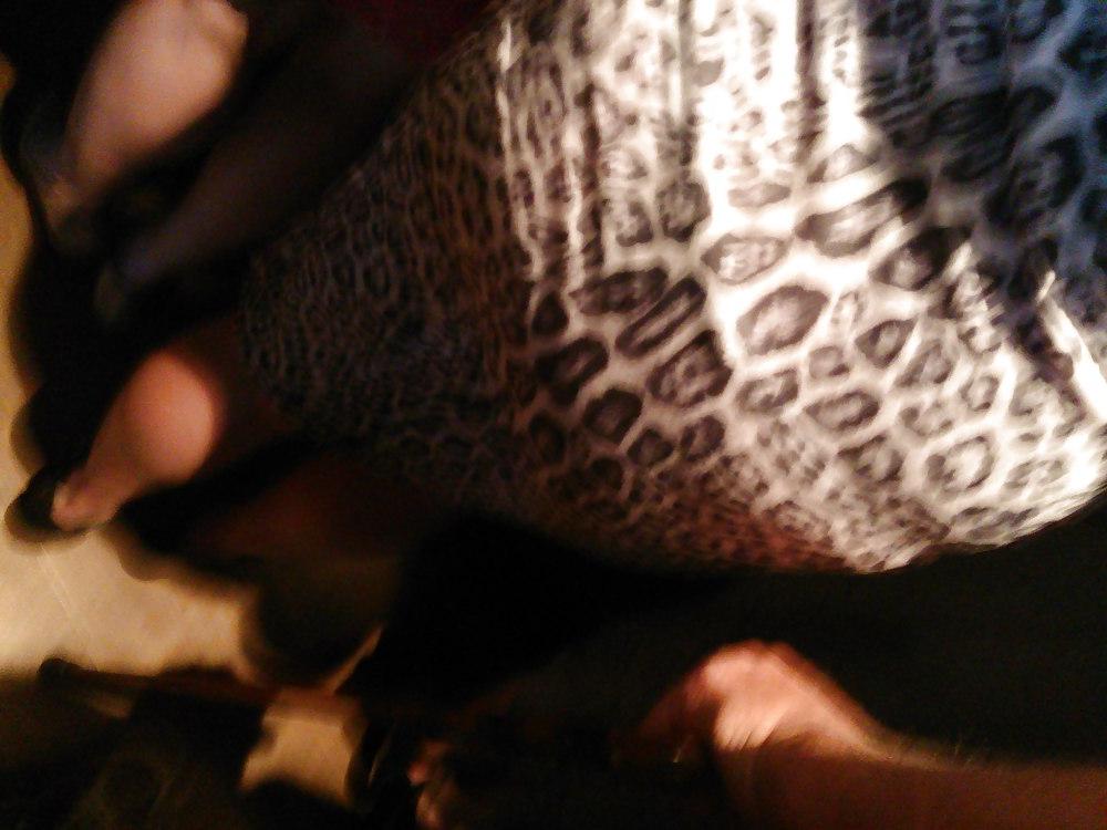 8P Street candid - Black and white leopard dress