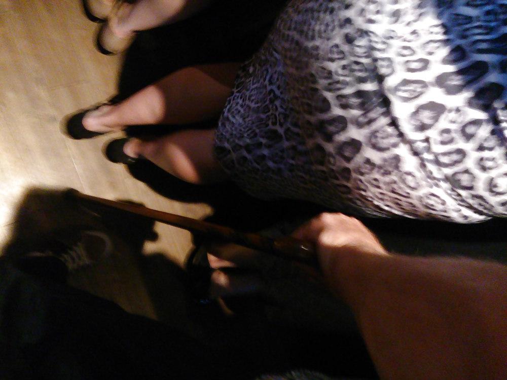 8P Street candid - Black and white leopard dress
