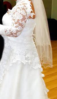 6P My wife's tits in wedding dress.