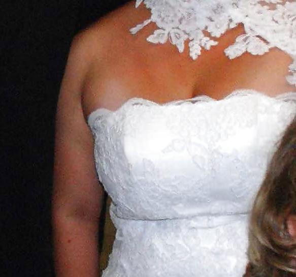 6P My wife's tits in wedding dress.
