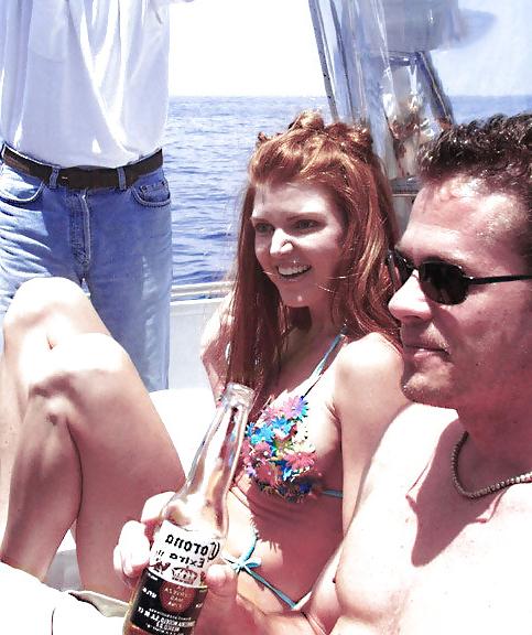 21P Busty girls on a boat