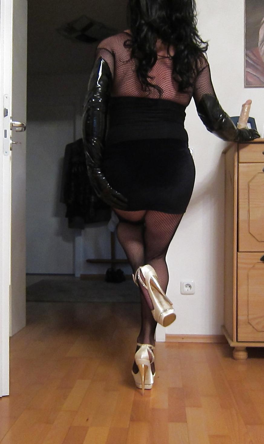 25P Cute little heels and nylon girl watching for cock