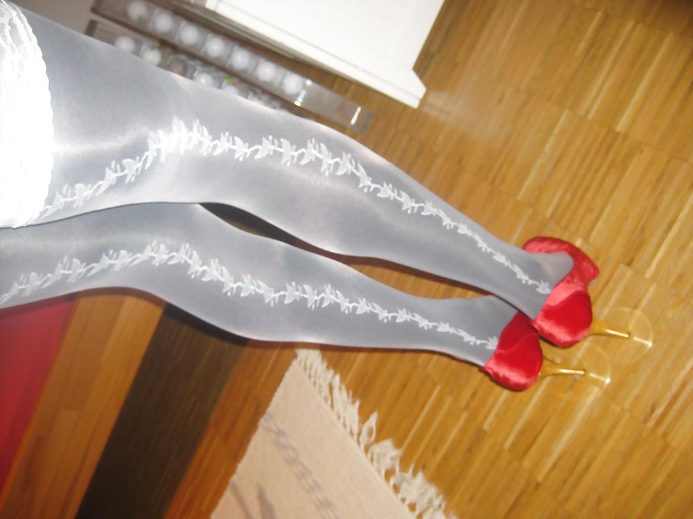 25P Cute little heels and nylon girl watching for cock