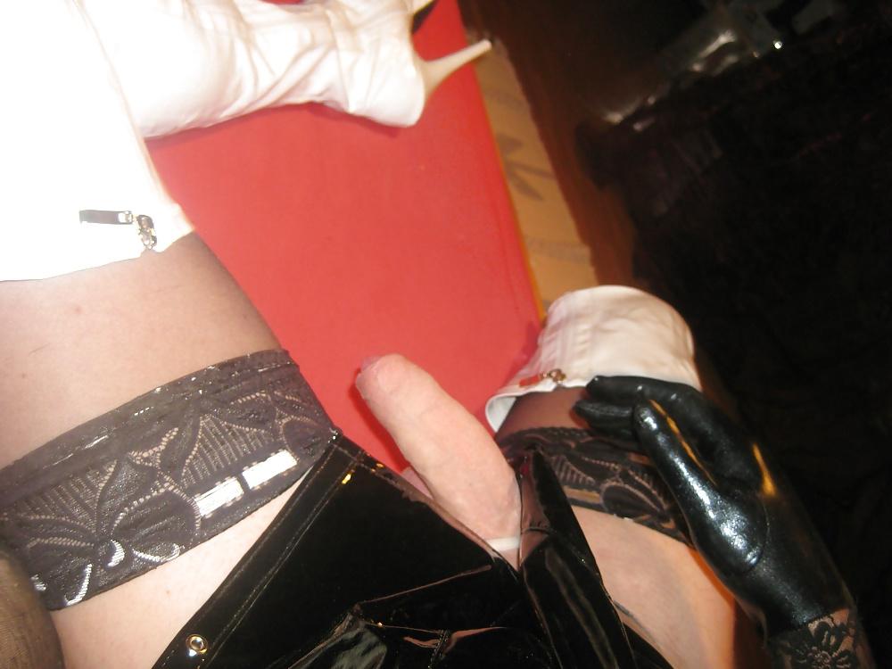 25P Cute little heels and nylon girl watching for cock