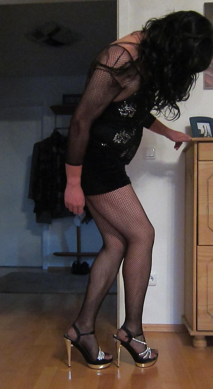 25P Cute little heels and nylon girl watching for cock