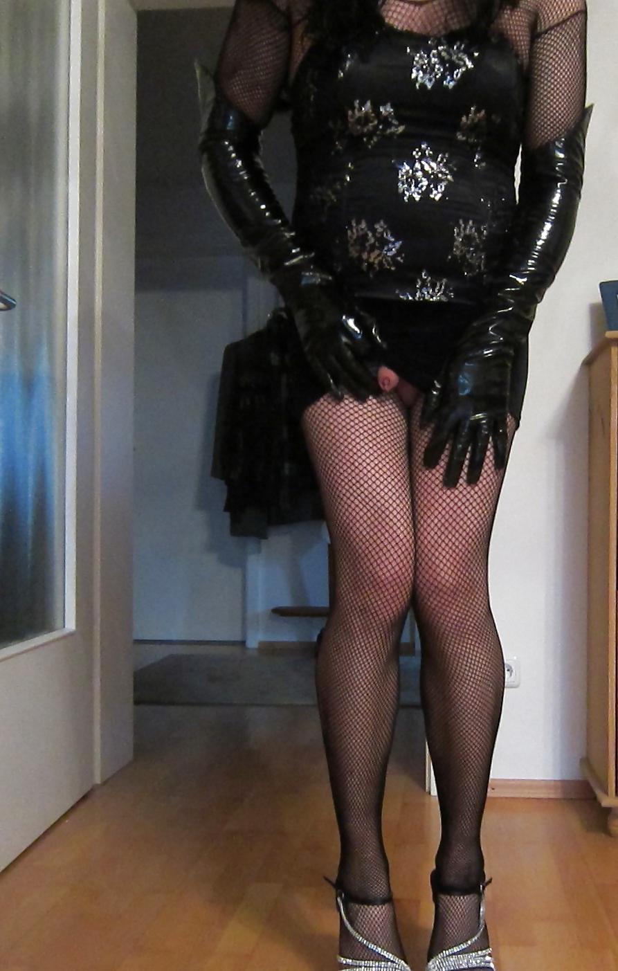 25P Cute little heels and nylon girl watching for cock