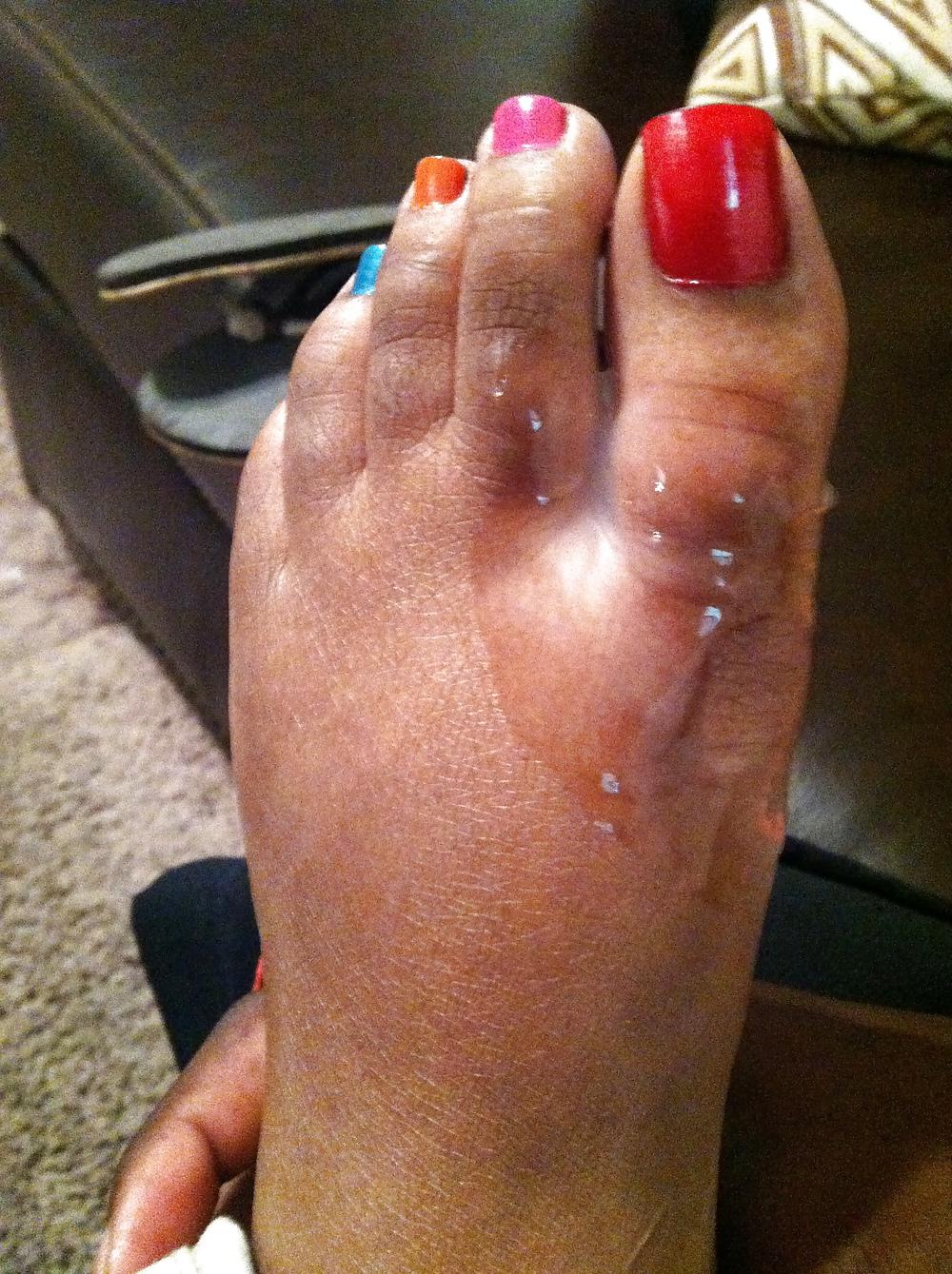 25P Colorful Toes Footjob #2