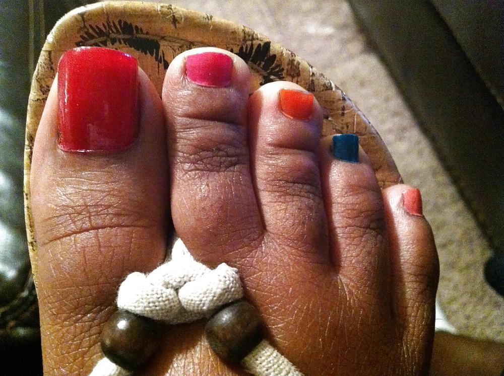 25P Colorful Toes Footjob #2