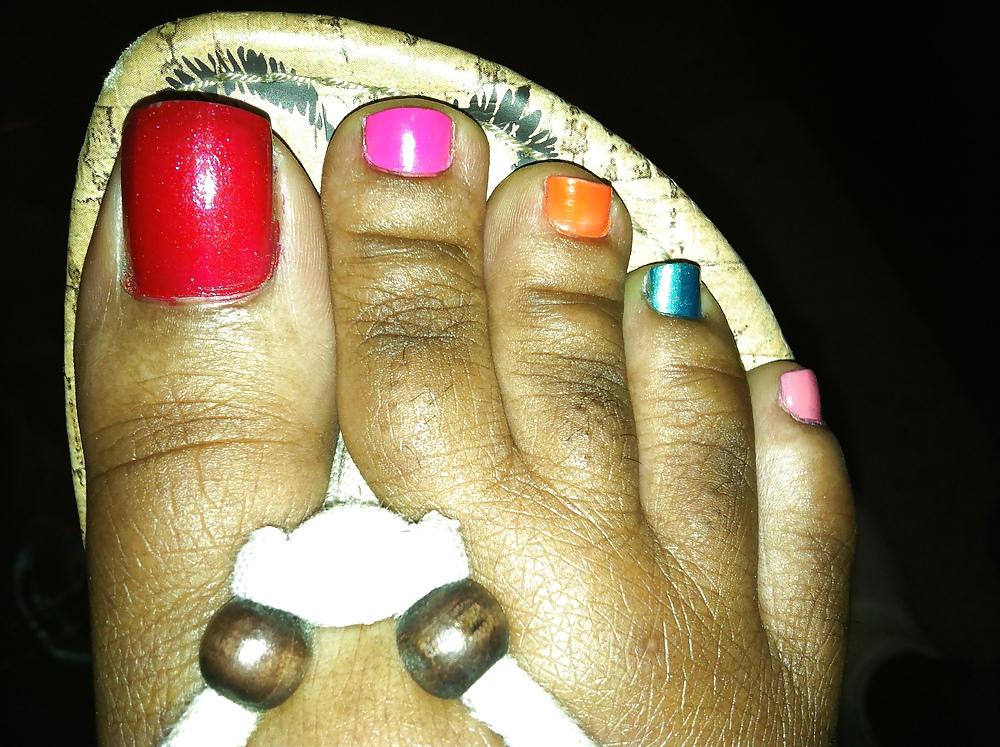 25P Colorful Toes Footjob #2