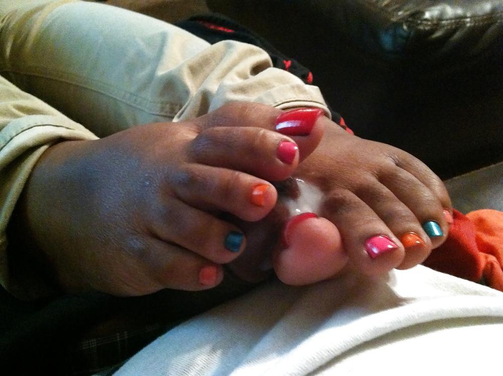 25P Colorful Toes Footjob #2