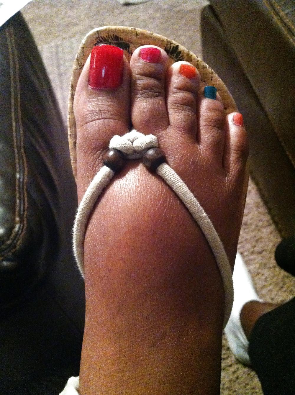 25P Colorful Toes Footjob #2