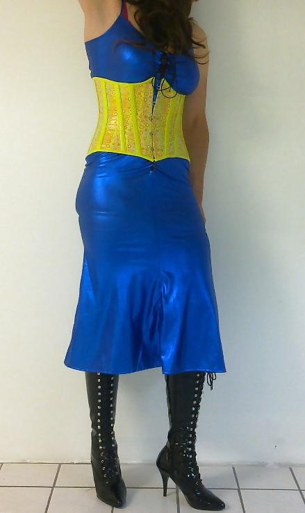 6P Shiny blue dress cd tv sissy