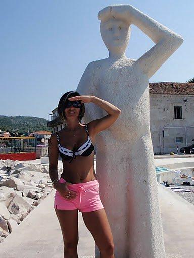 12P My slutty ex-wife topless. dirty comments please