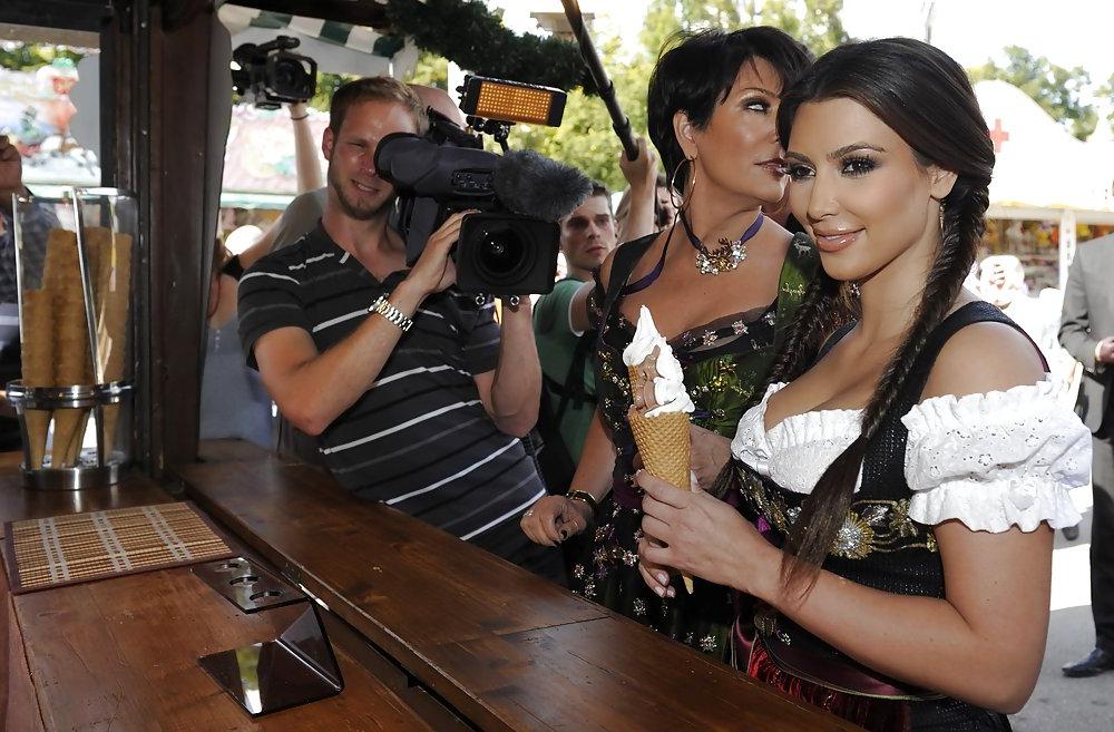 15P Kim Kardashian in a traditional dress for oktoberfest