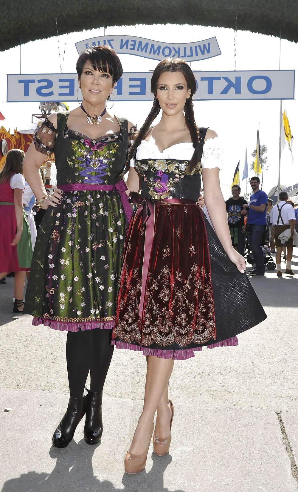15P Kim Kardashian in a traditional dress for oktoberfest