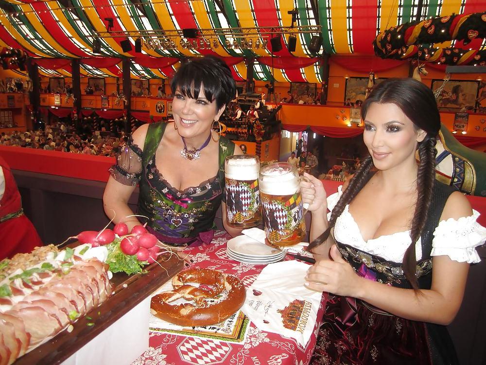 15P Kim Kardashian in a traditional dress for oktoberfest