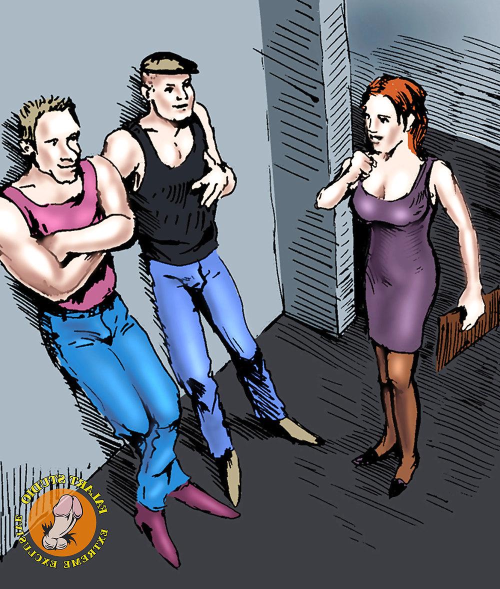 16P The hottie in a dress runs into two thugs and they...