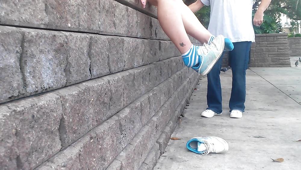 17P Blue strip socks
