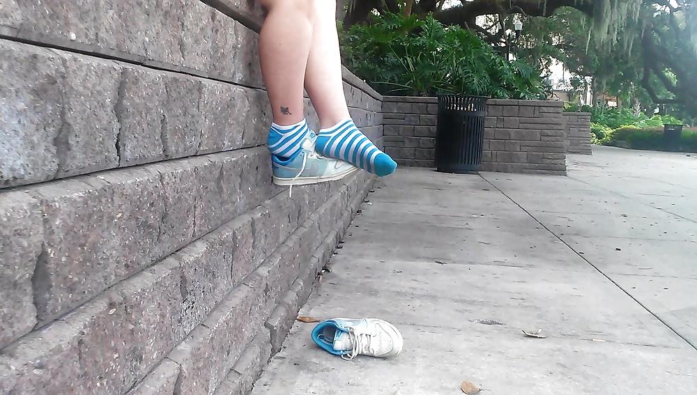 17P Blue strip socks