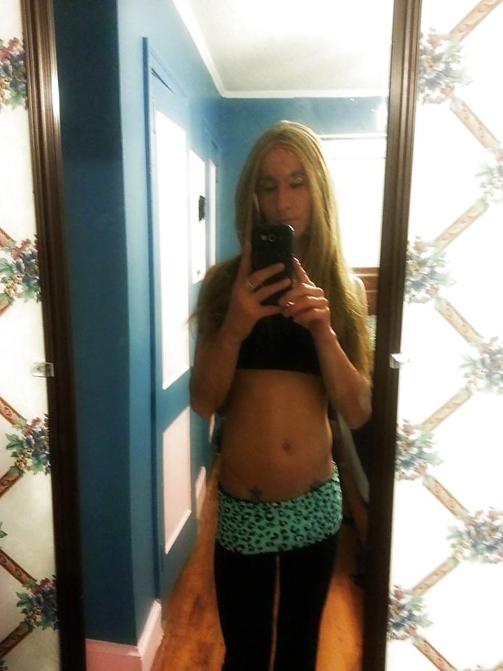 19P Ts Kimberly George Sexy blue Yoga Outfit 