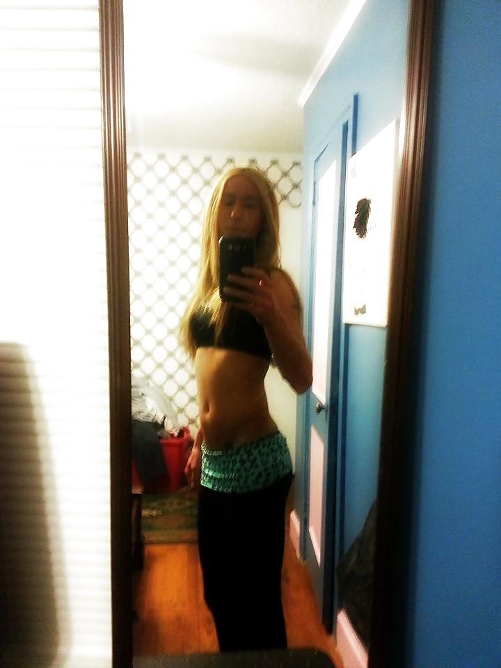 19P Ts Kimberly George Sexy blue Yoga Outfit 