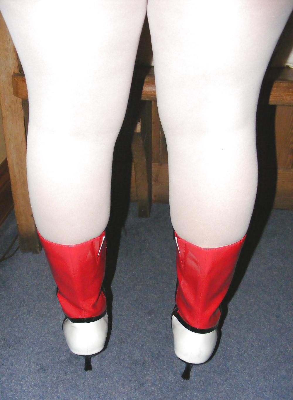25P Red dress and white underwear