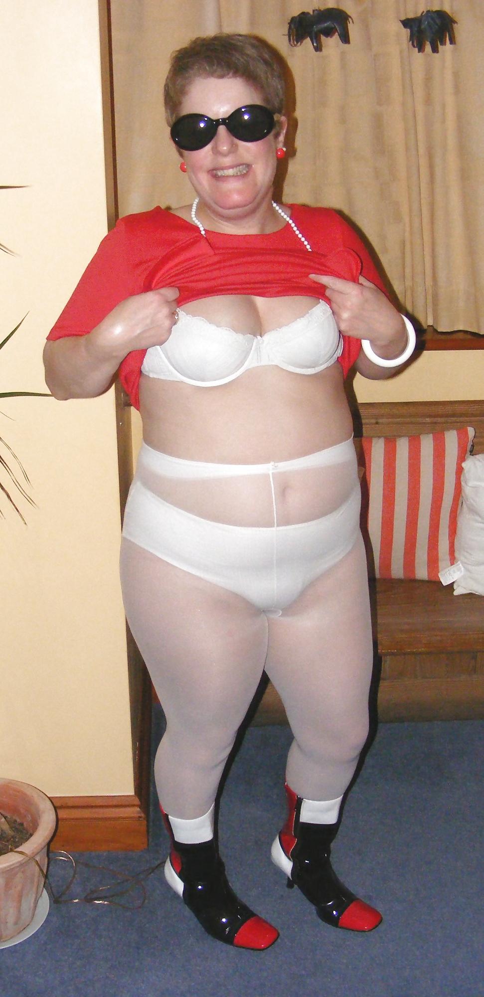 25P Red dress and white underwear