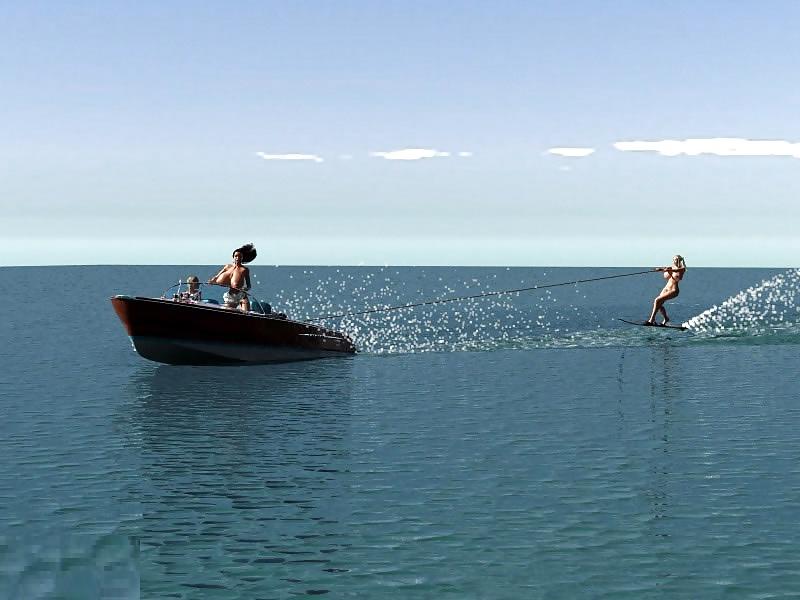 10P Cartoon 3D: BIG tits boat ride.