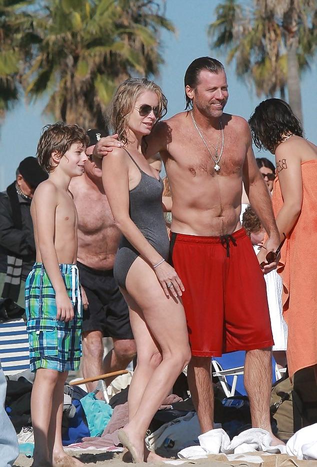 11P Candid mature beach swimsuit