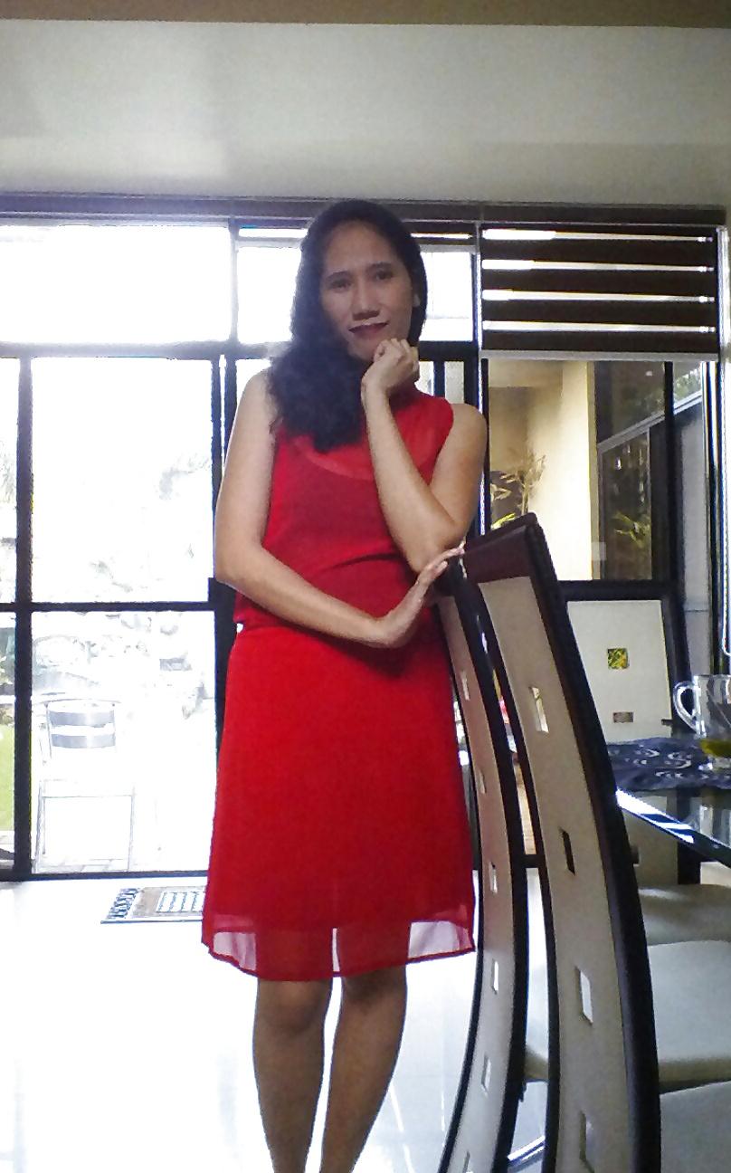 12P Pinay in red dress