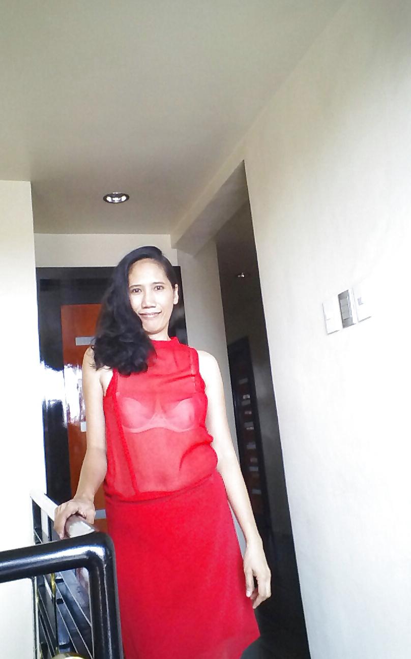 12P Pinay in red dress