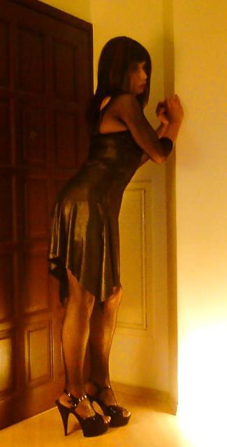 12P Sissy slut carolina silver dress