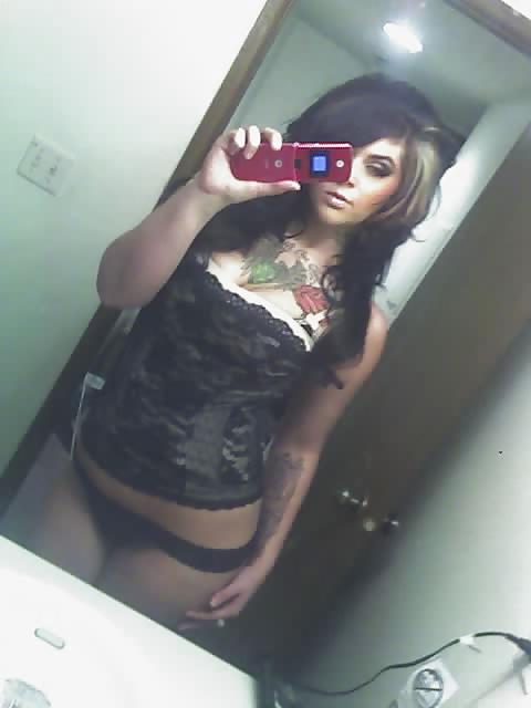 8P Hot tattooed goth strips corset