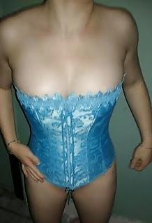 22P MILF  tits in a corset.