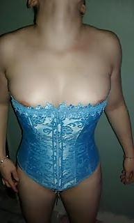 22P MILF  tits in a corset.