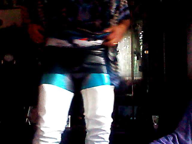 11P Shiny blue cd my white boots