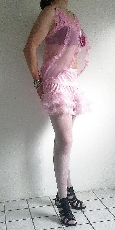 9P Sissy slut in pink dress