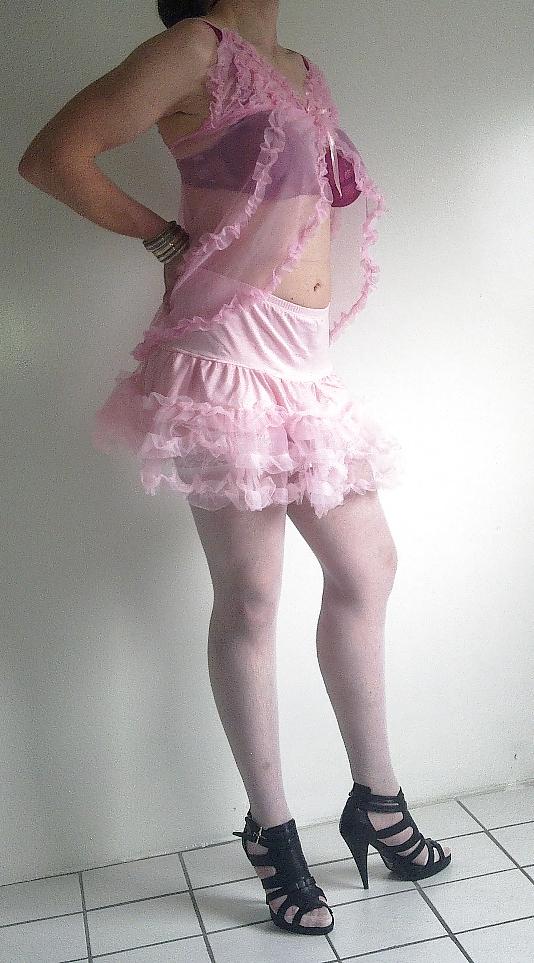 9P Sissy slut in pink dress