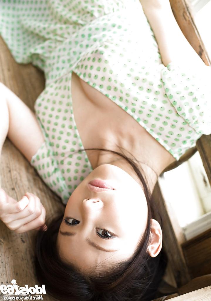 16P Pretty asian teen babe Takami Hou stripping off her dress