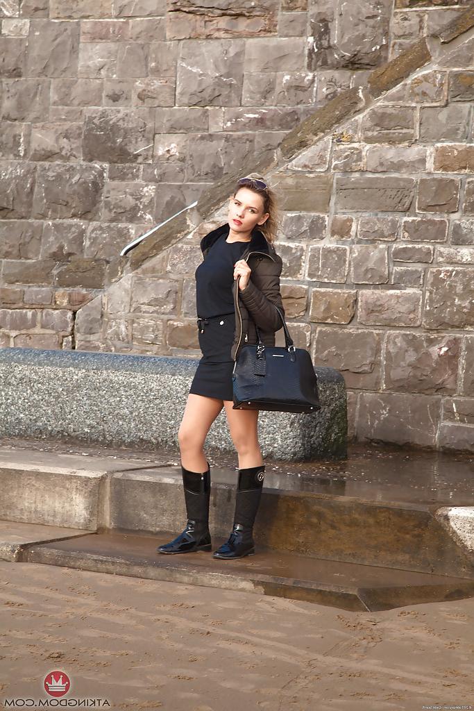 12P Clothed MILF Regina flashing upskirt beaver in public with no panties on