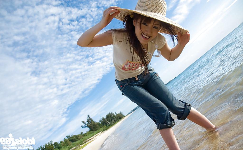 13P Sweet asian babe Mari Misaki uncovering her tempting curves outdoor