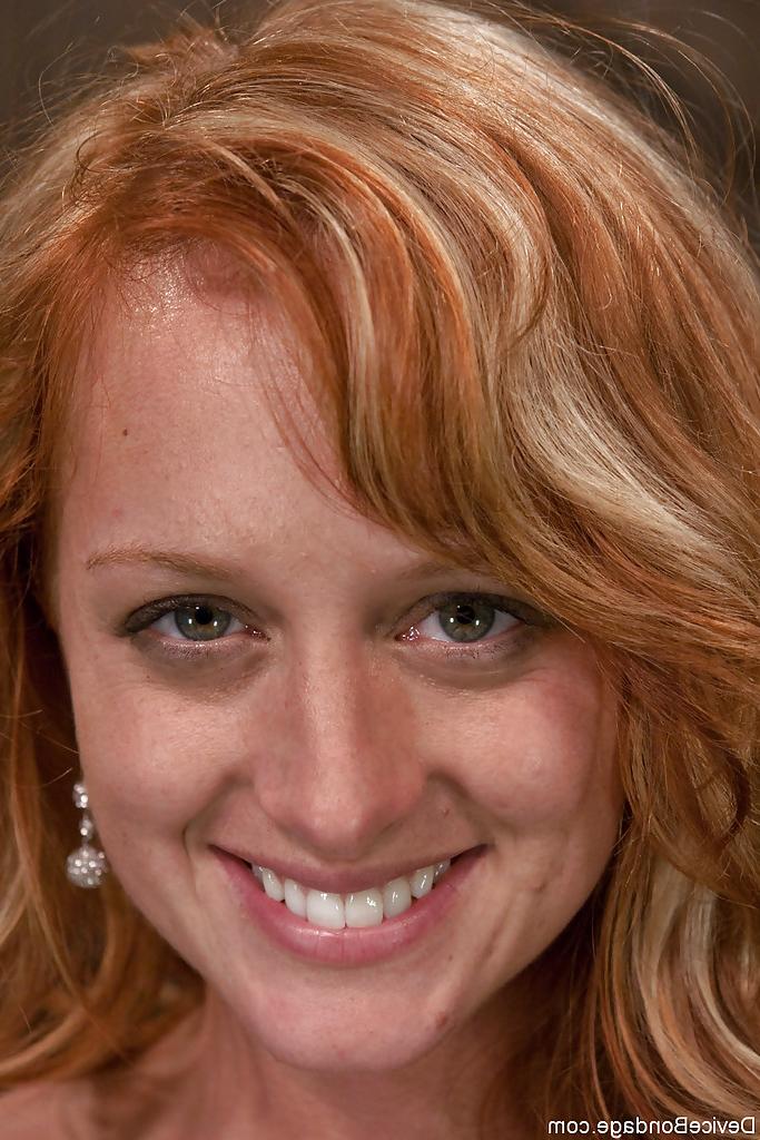 16P Redheaded MILF Ariel has hands restrained behind back before nipple torture