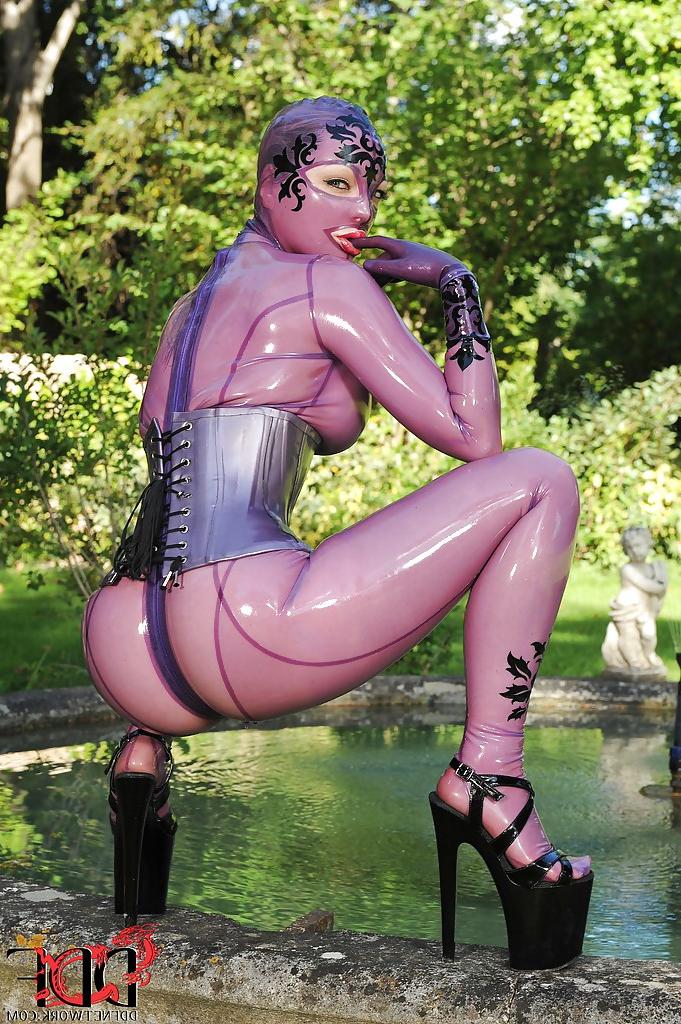 16P Latex costume looks hot on big titted BDSM addicted babe Latex Lucy