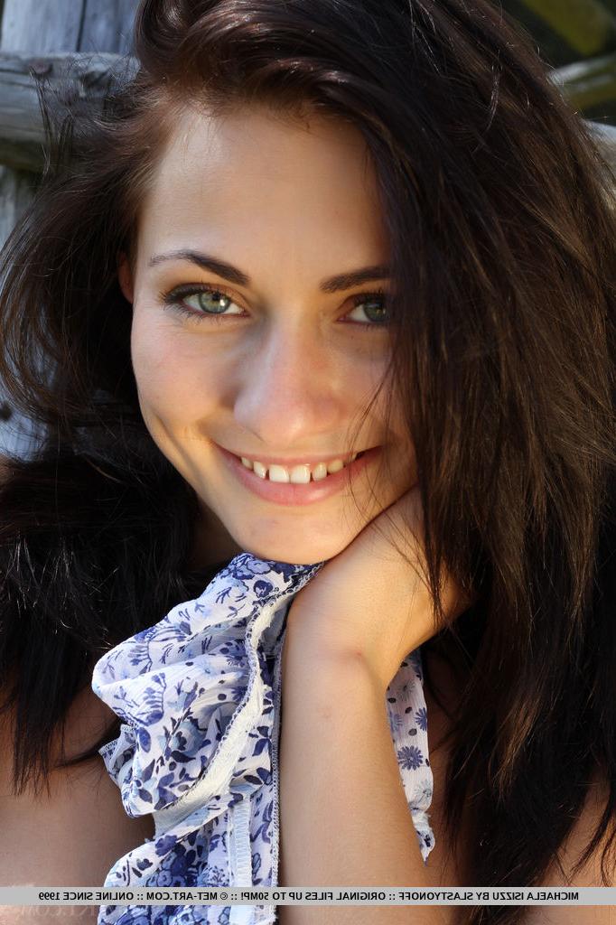 18P Leggy teen solo girl Michaela Isizzu flashing white upskirt panties outside
