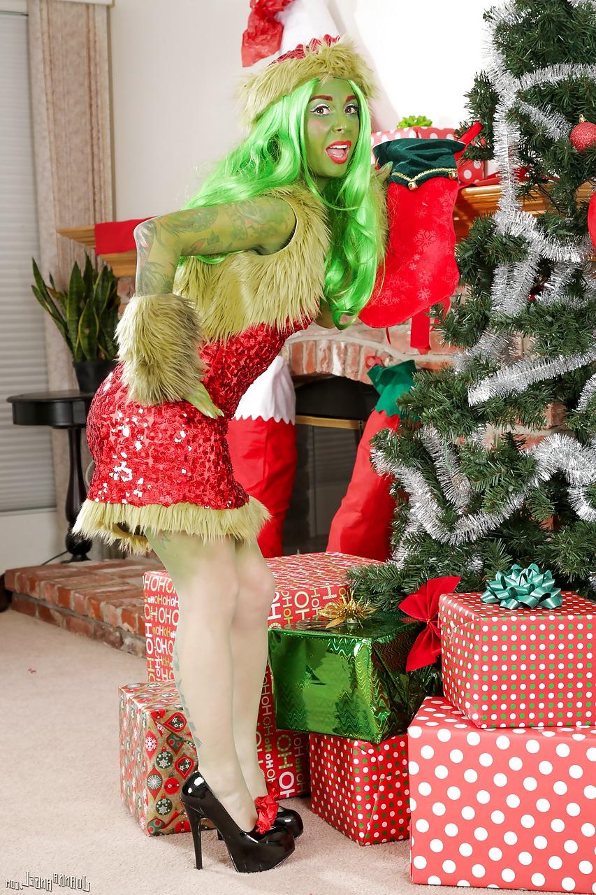 15P Tattooed cosplay girl Joanna Angel in costume spreading ass wide in heels